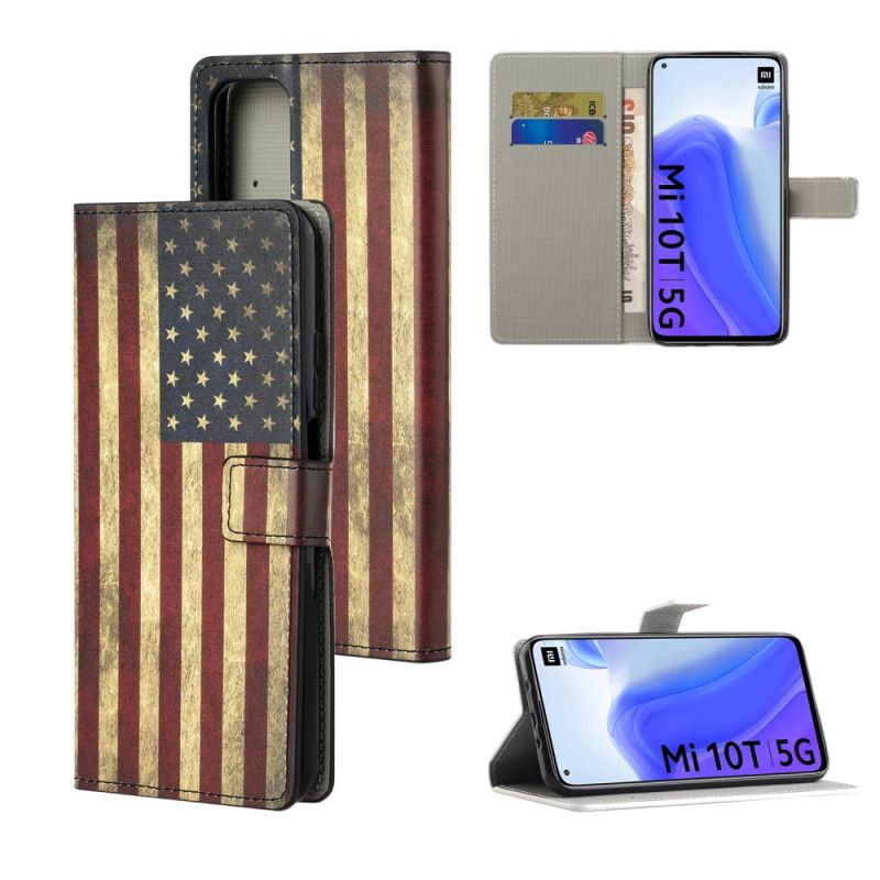 Lederhüllen Xiaomi Mi 10T / 10T Pro Amerikanische Flagge