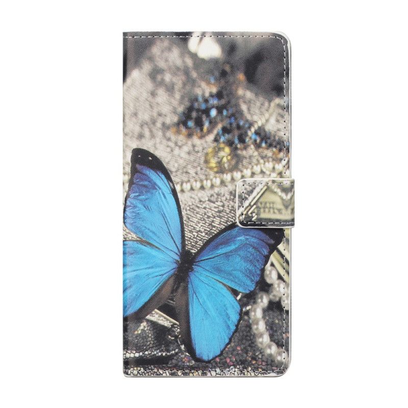 Lederhüllen Xiaomi Mi 10T / 10T Pro Blauer Schmetterling