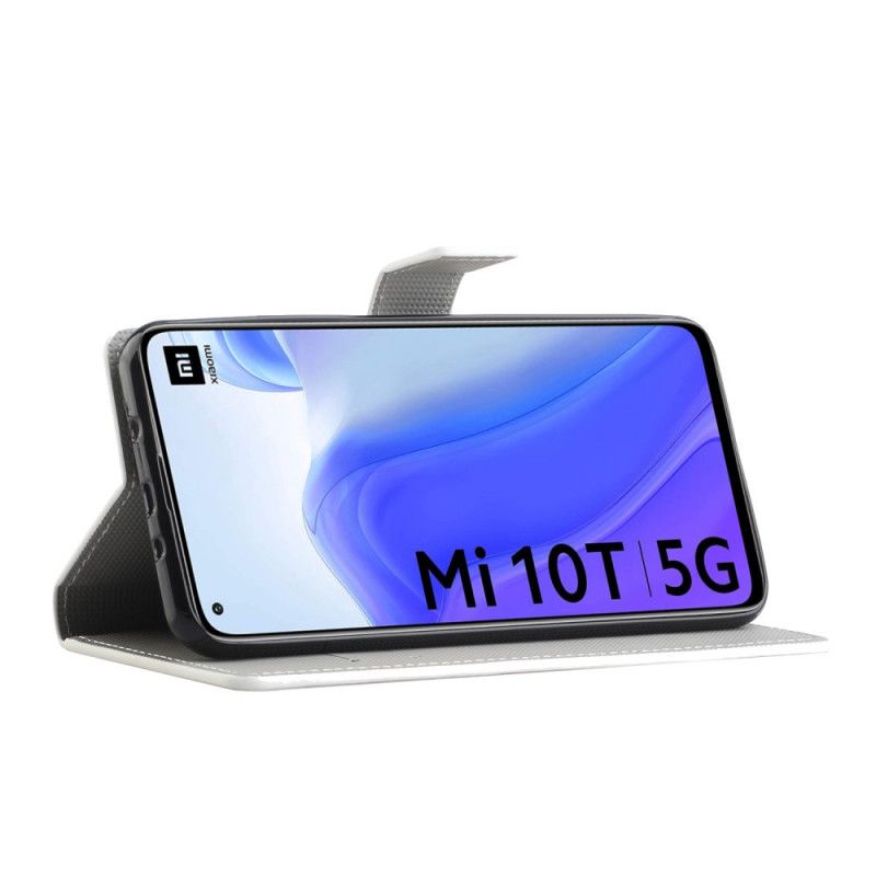 Lederhüllen Xiaomi Mi 10T / 10T Pro Blauer Schmetterling