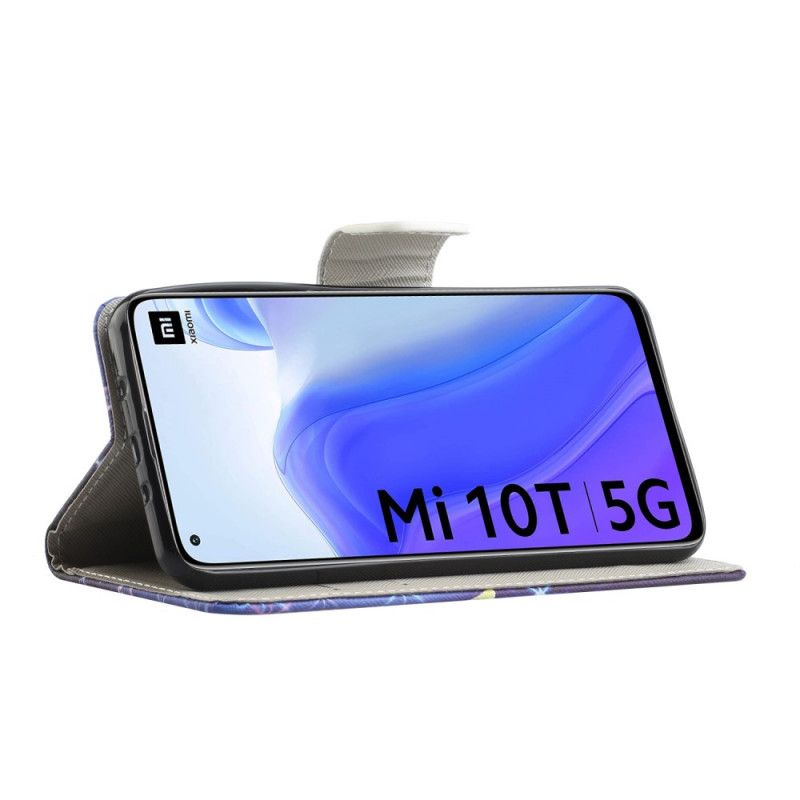 Lederhüllen Xiaomi Mi 10T / 10T Pro Gelb Schmetterlinge