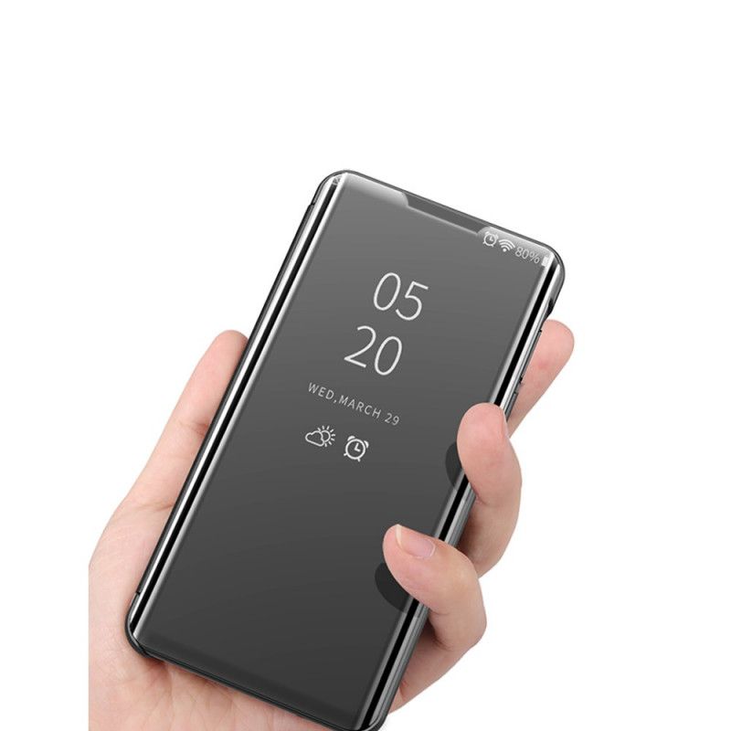 Sichtabdeckung Xiaomi Mi 10T / 10T Pro Schwarz Spiegel Und Kunstleder