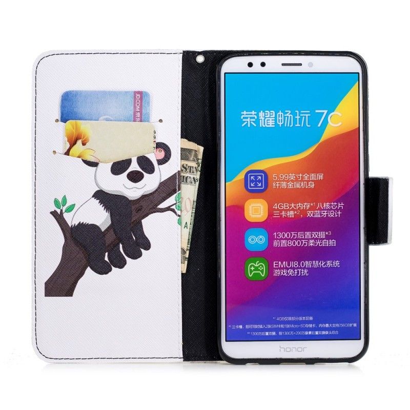 Lederhüllen Huawei Y7 2018 Fauler Panda