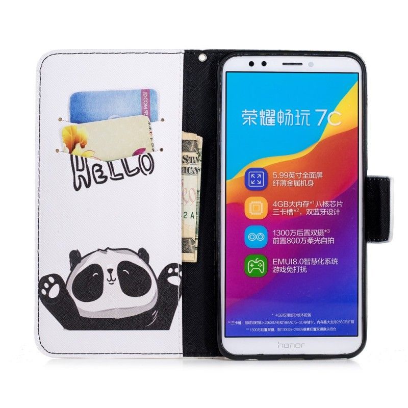 Lederhüllen Huawei Y7 2018 Hallo Panda