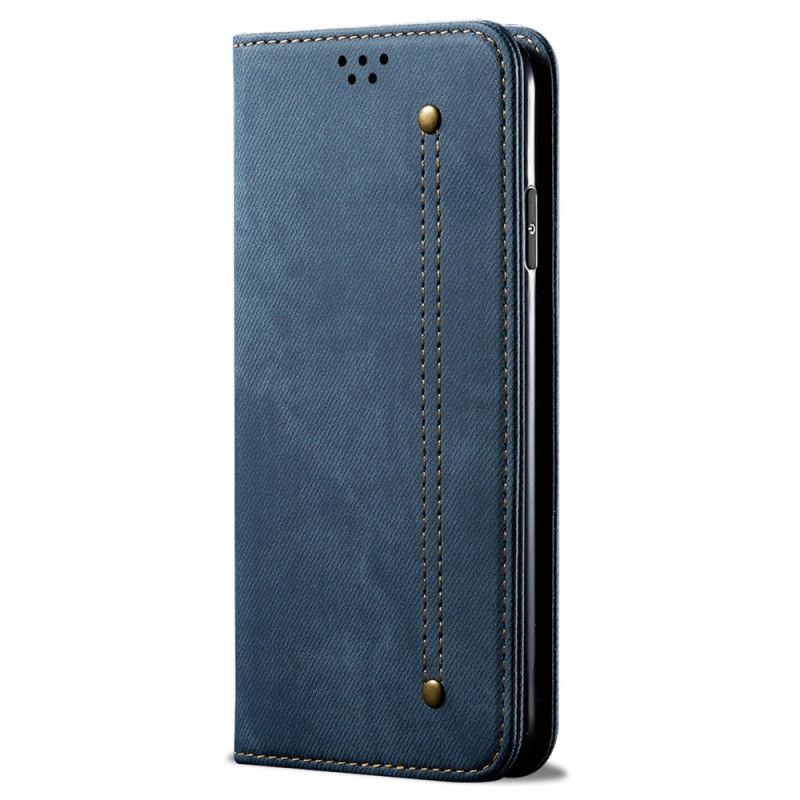 Flip Case Für iPhone 16 Plus Jeansstoff