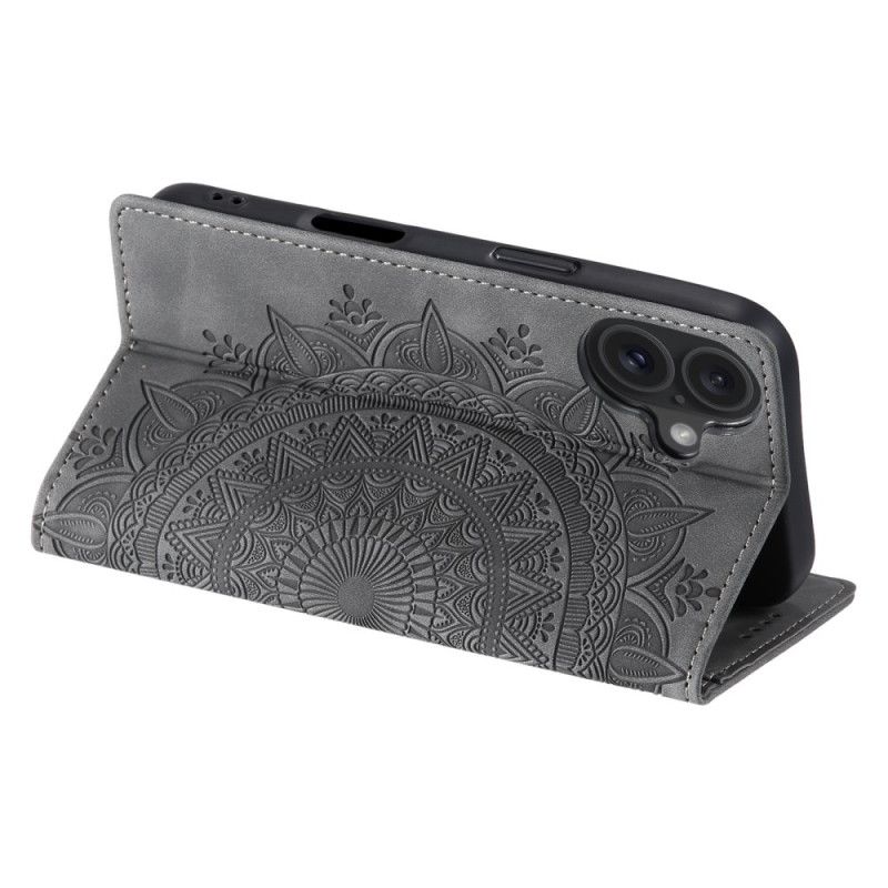 Flip Case Für iPhone 16 Plus Mandala-wildleder-effekt