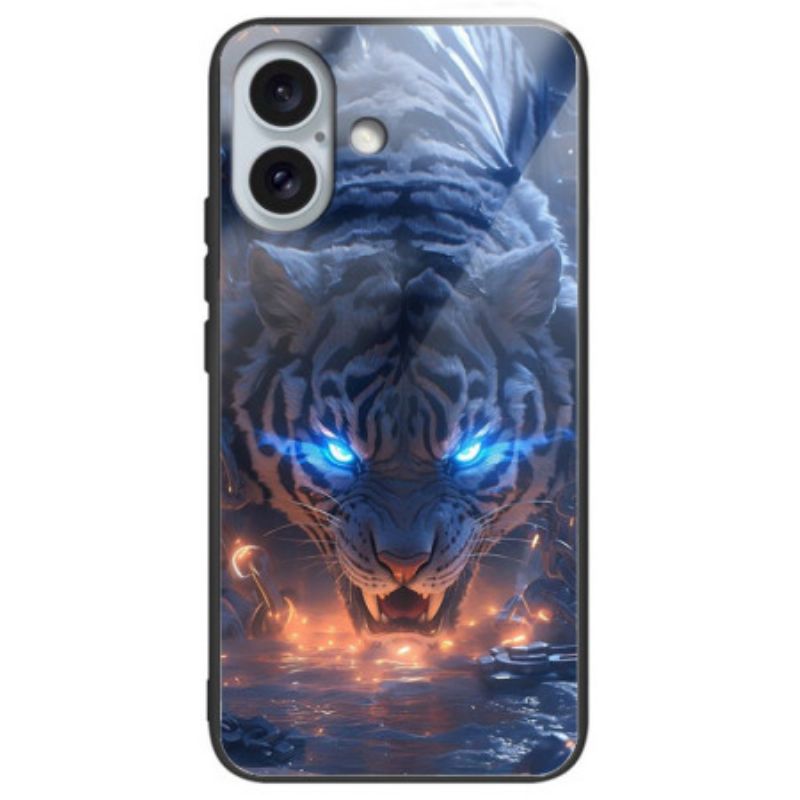 Hülle iPhone 16 Plus Gehärtetes Glas Mit Tiger-aufdruck