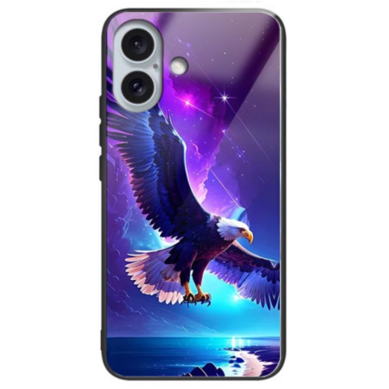 Hülle iPhone 16 Plus Handyhülle Flying Eagle Gehärtetes Glas