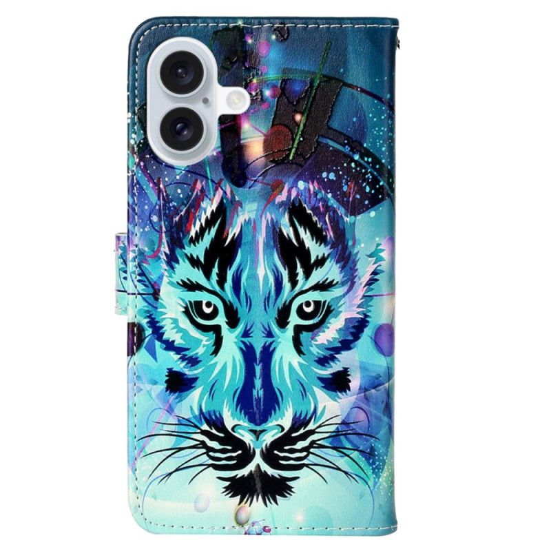 Lederhüllen iPhone 16 Plus Wolf Mit Riemen