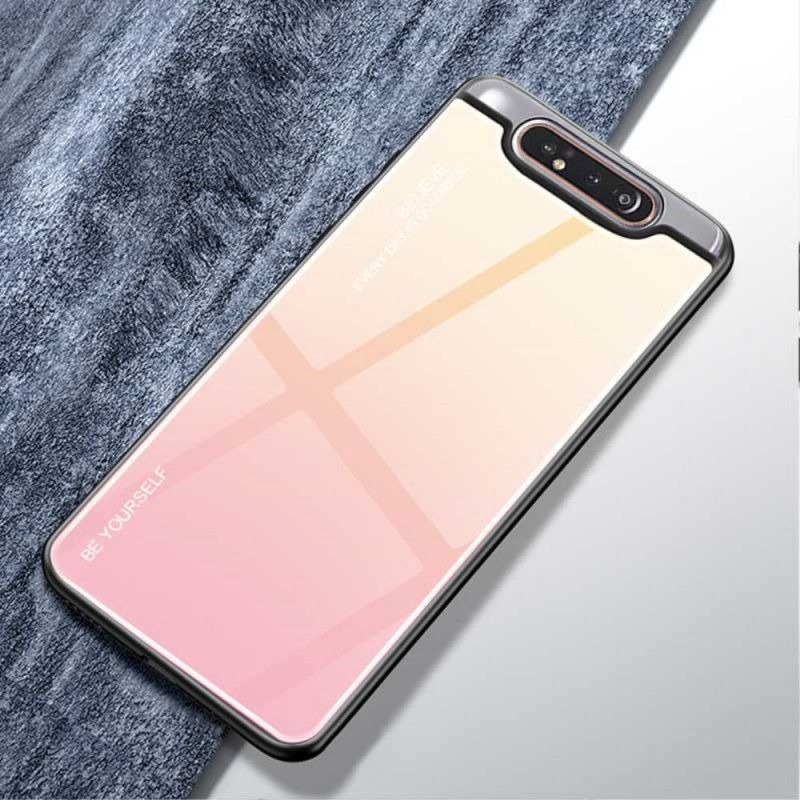 Hülle Samsung Galaxy A80 / A90 Rot Sei Du Selbst Gehärtetes Glas