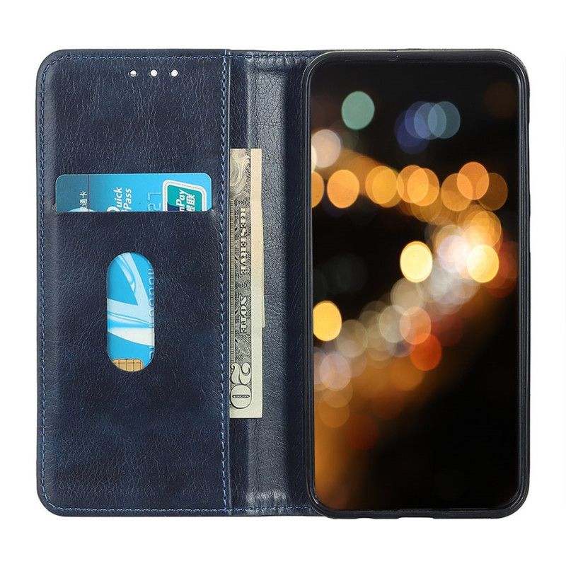 Flip Case Samsung Galaxy M32 Elegance Split Litschi-leder