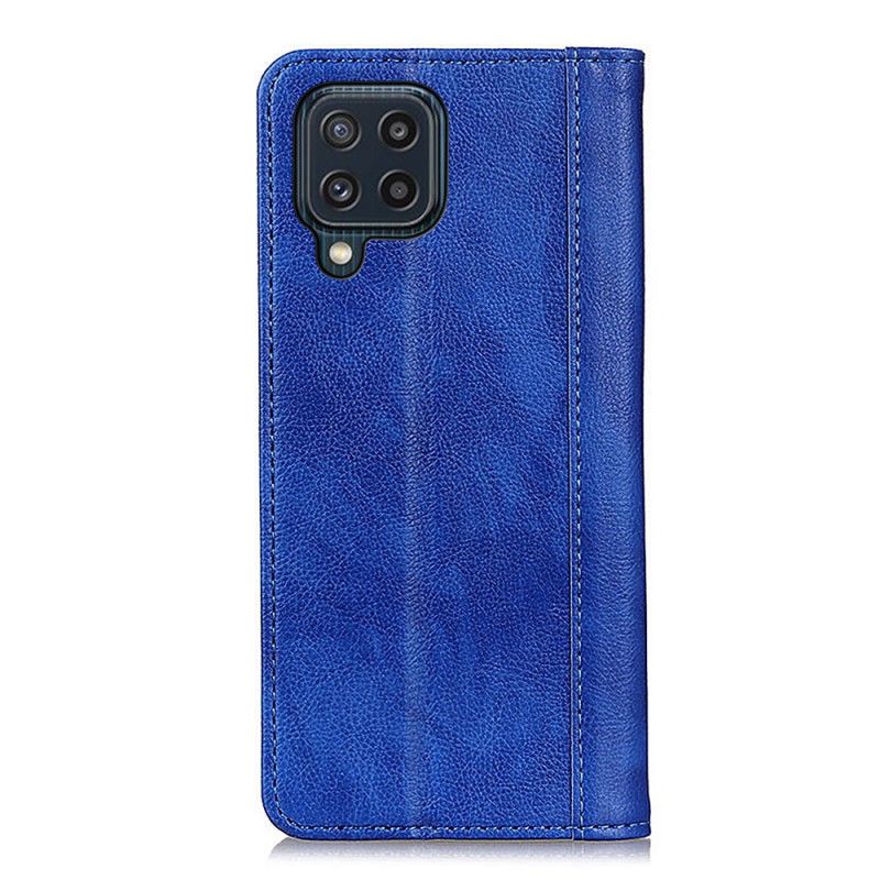 Flip Case Samsung Galaxy M32 Handyhülle Elegance Spaltleder Litschi