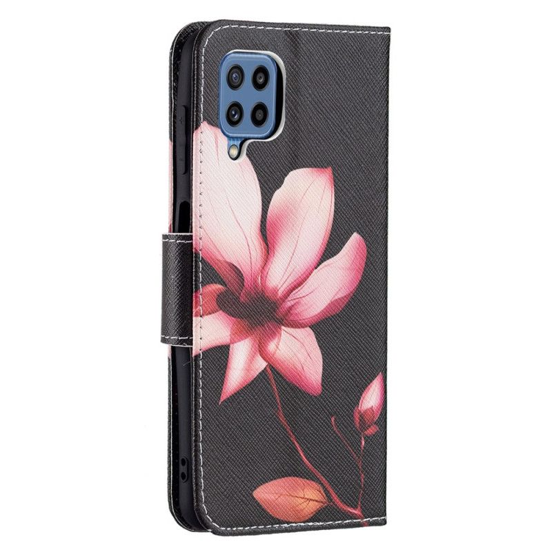 Lederhüllen Samsung Galaxy M32 Rosa Blume