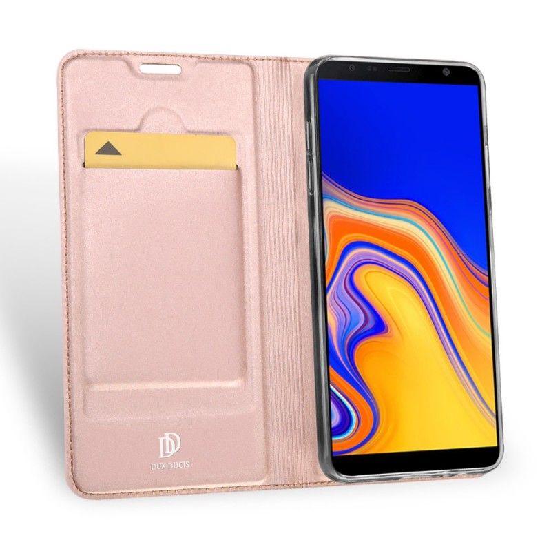 Flip Case Samsung Galaxy J4 Plus Golden Erstklassige Serie