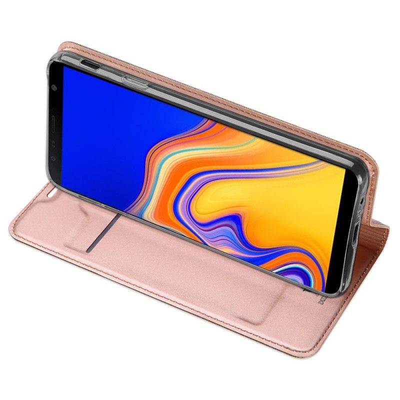 Flip Case Samsung Galaxy J4 Plus Golden Erstklassige Serie