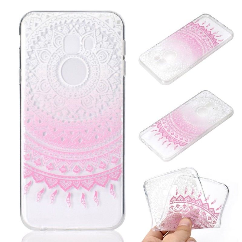 Hülle Samsung Galaxy J4 Plus Pink Transparentes Buntes Mandala