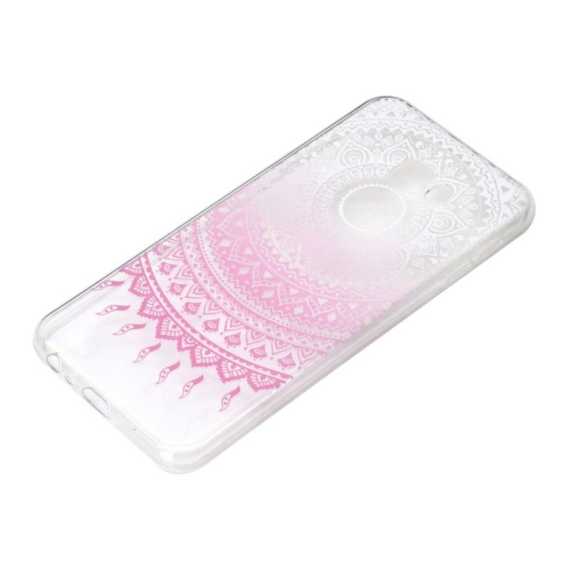 Hülle Samsung Galaxy J4 Plus Pink Transparentes Buntes Mandala