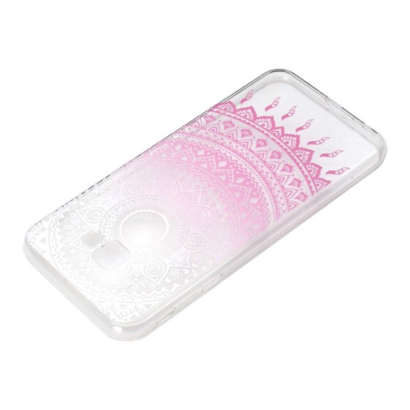 Hülle Samsung Galaxy J4 Plus Pink Transparentes Buntes Mandala