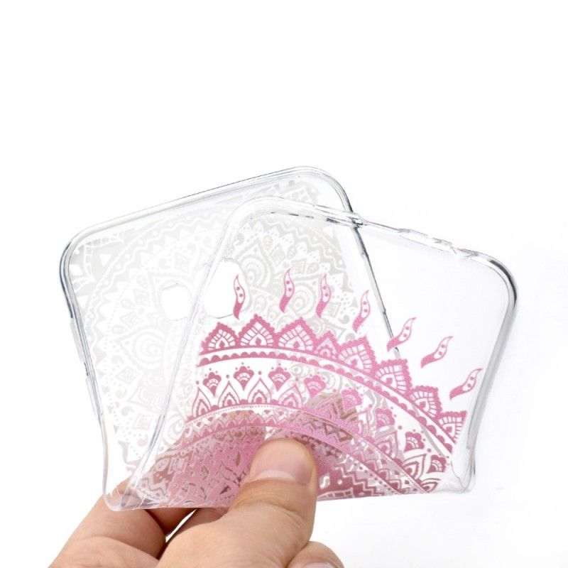 Hülle Samsung Galaxy J4 Plus Pink Transparentes Buntes Mandala