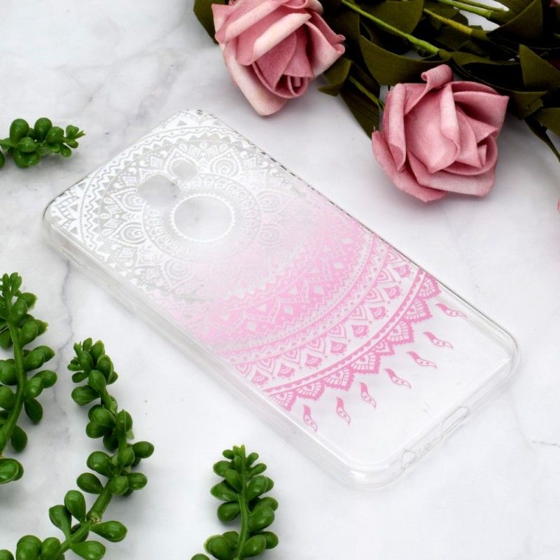 Hülle Samsung Galaxy J4 Plus Pink Transparentes Buntes Mandala