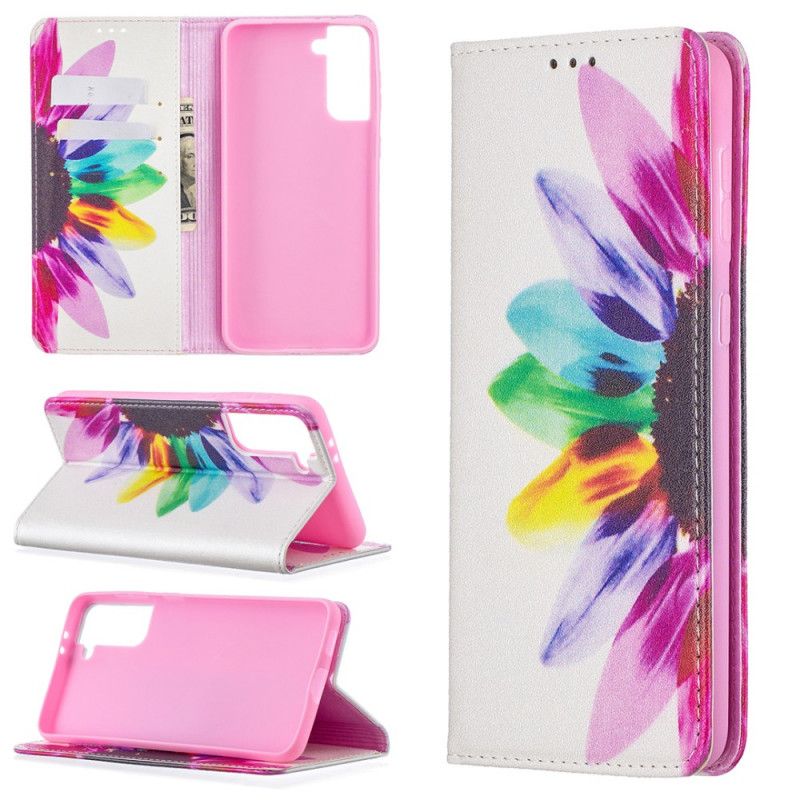 Flip Case Samsung Galaxy S21 Plus 5G Handyhülle Aquarellblume