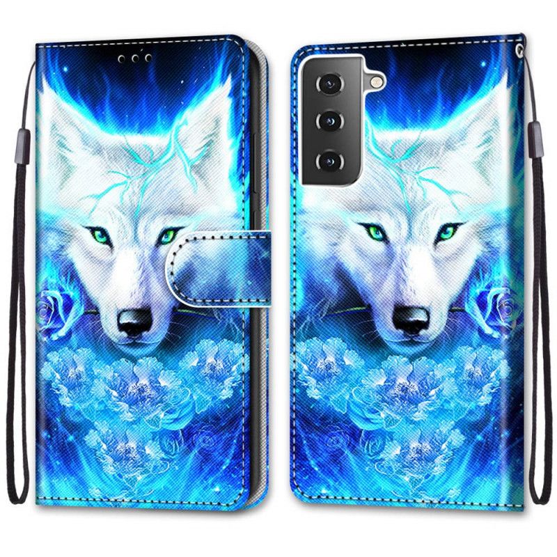 Lederhüllen Für Samsung Galaxy S21 Plus 5G Magischer Wolf