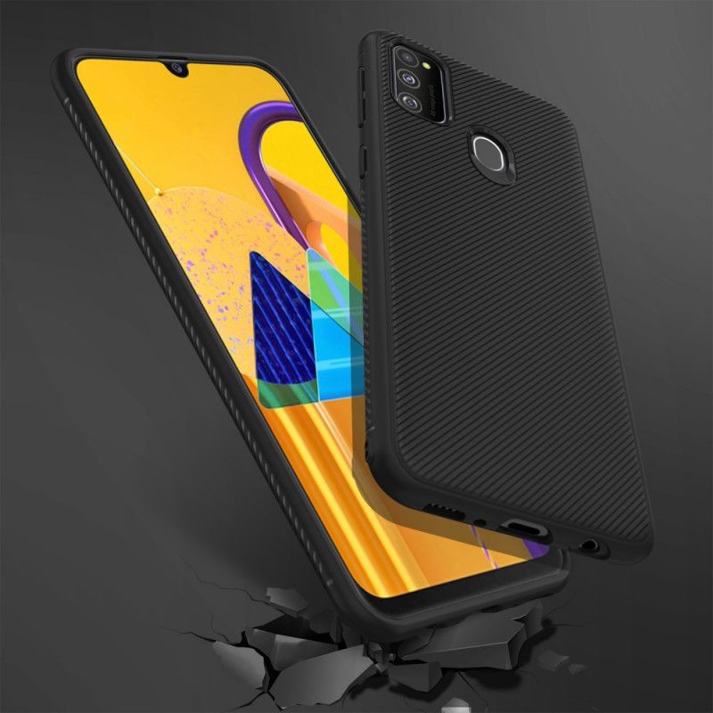 Hülle Für Samsung Galaxy M21 Schwarz Jazzserien-Twill