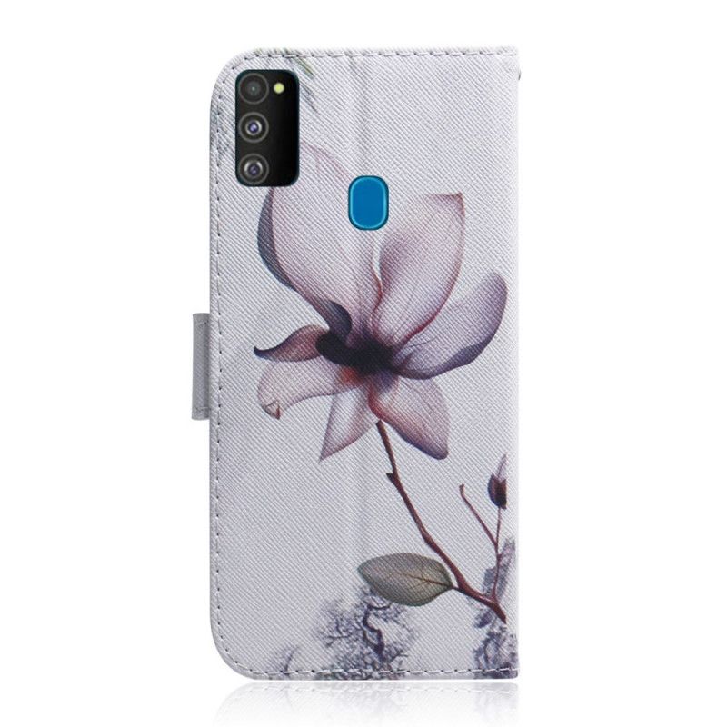 Lederhüllen Samsung Galaxy M21 Alte Rosenblüte