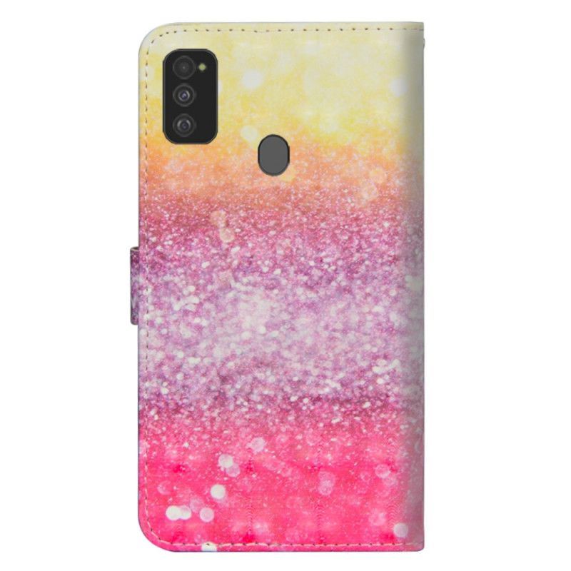 Lederhüllen Samsung Galaxy M21 Gradient Magenta Glitter