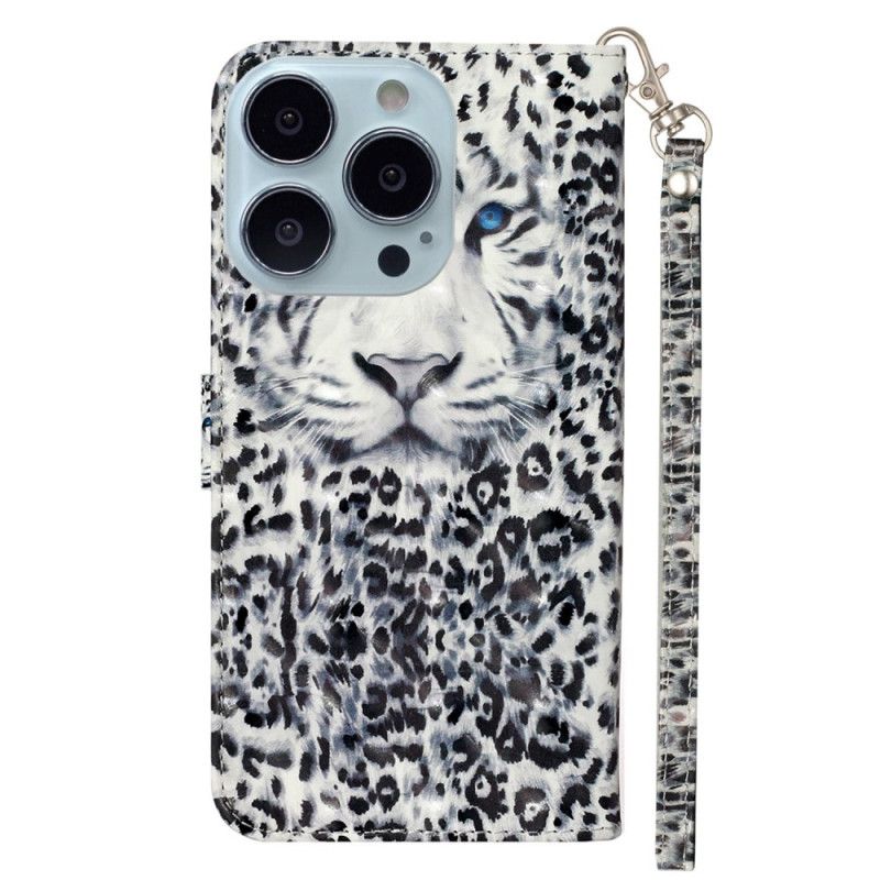 Lederhüllen iPhone 16 Pro Handyhülle Leopardenriemen