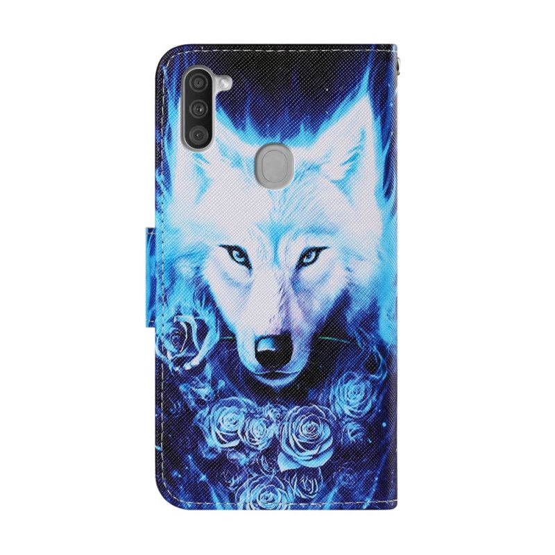 Lederhüllen Samsung Galaxy M11 Weißer Wolf