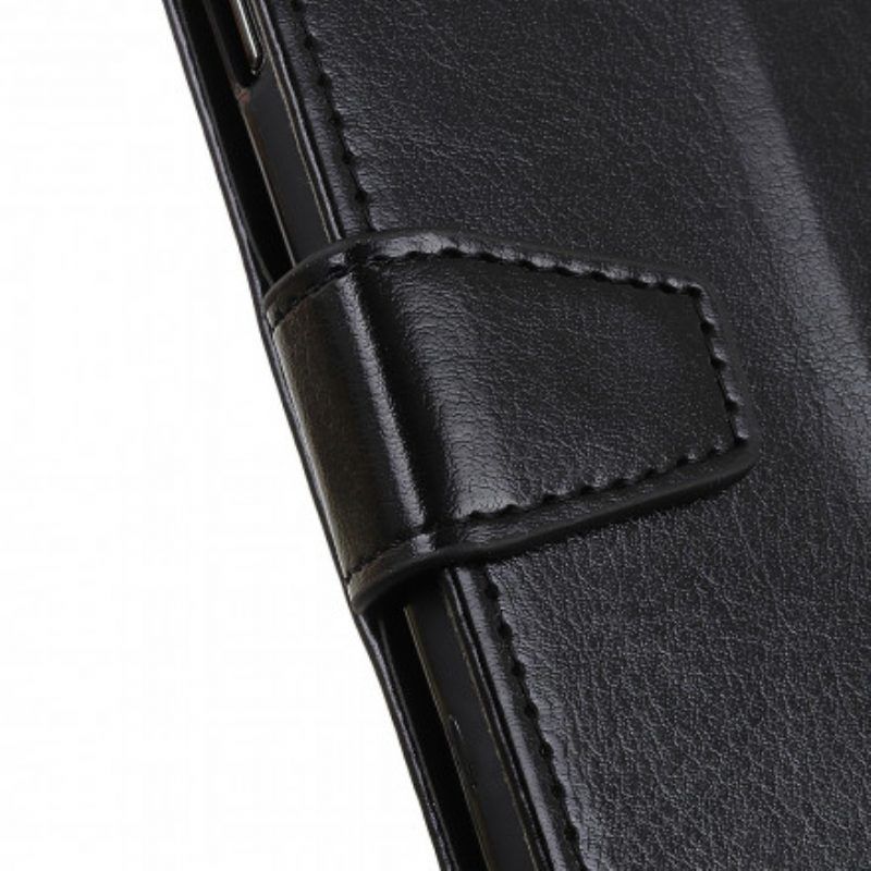 Flip Case Für Poco M5s Einfacher Glänzender Ledereffekt