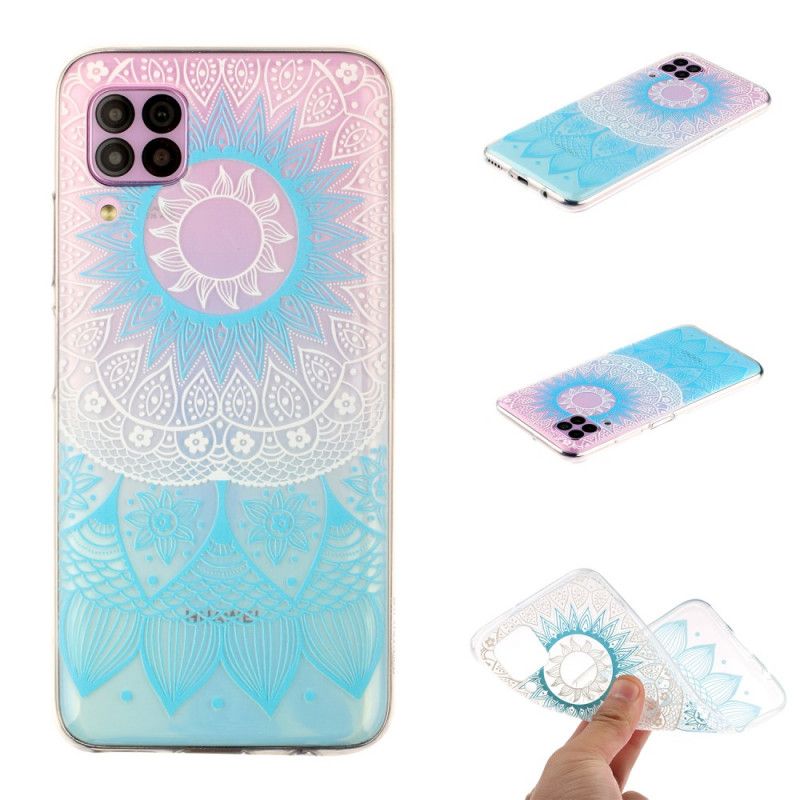 Hülle Für Huawei P40 Lite Pink Transparentes Buntes Mandala