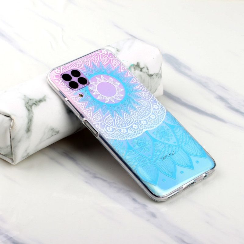 Hülle Für Huawei P40 Lite Pink Transparentes Buntes Mandala