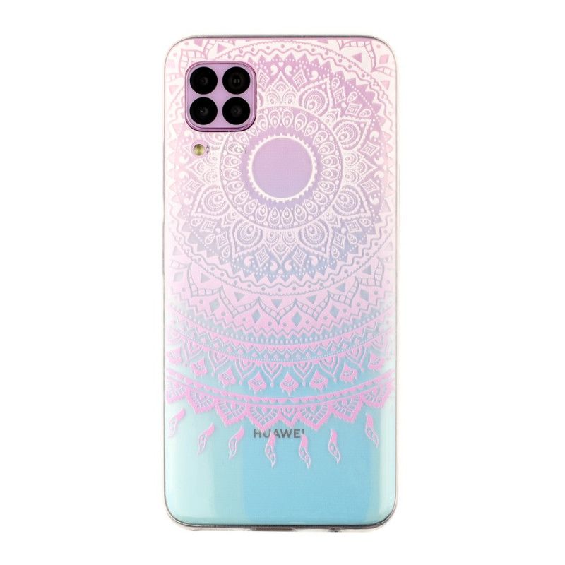 Hülle Für Huawei P40 Lite Pink Transparentes Buntes Mandala