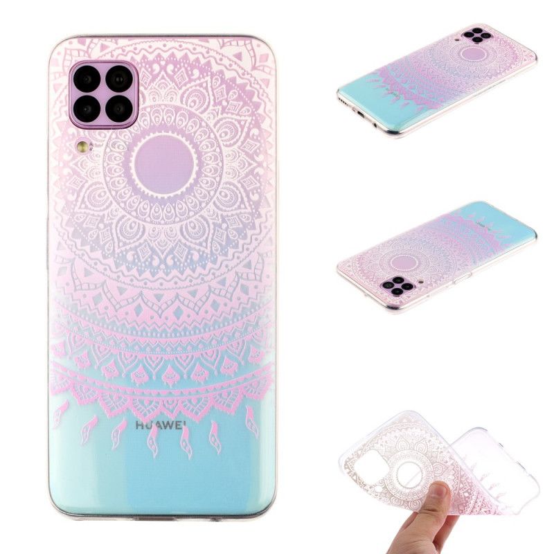 Hülle Für Huawei P40 Lite Pink Transparentes Buntes Mandala