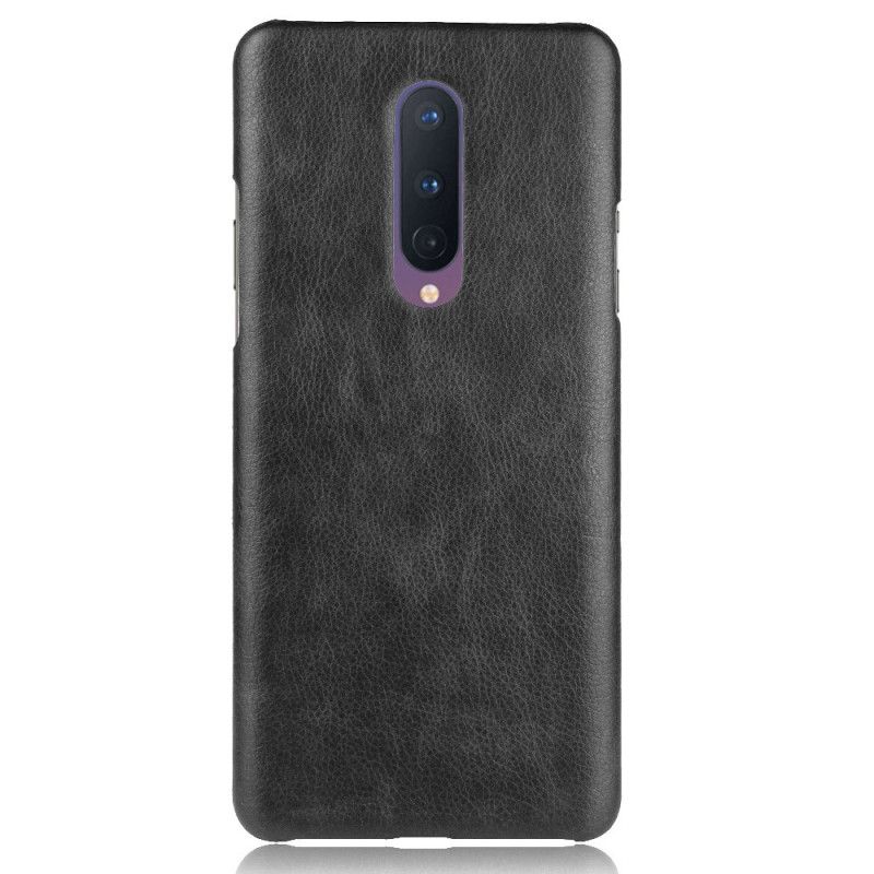 Hülle OnePlus 8 Schwarz Performance Lychee Ledereffekt