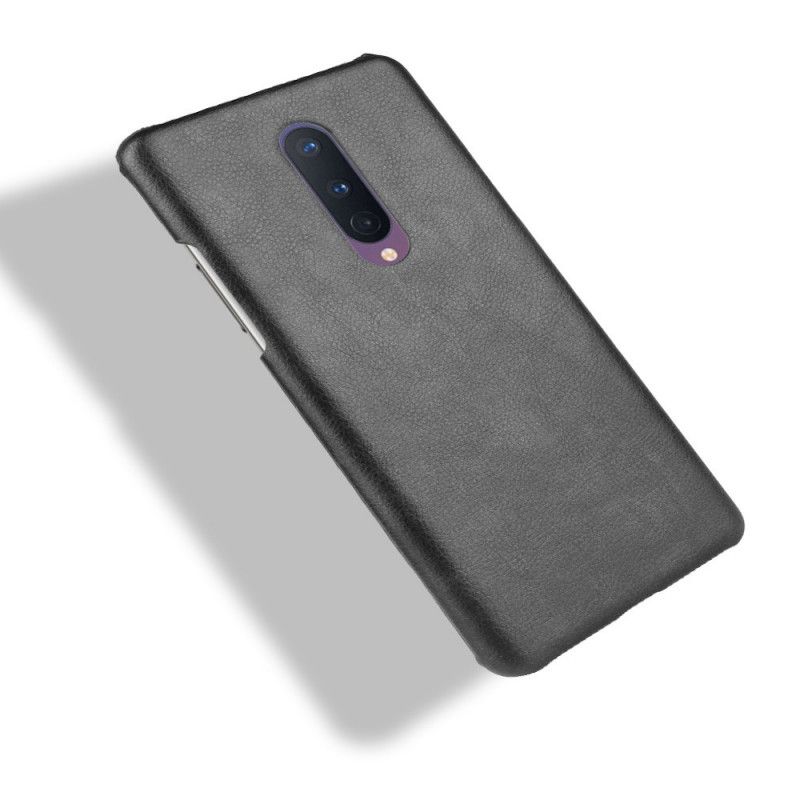 Hülle OnePlus 8 Schwarz Performance Lychee Ledereffekt