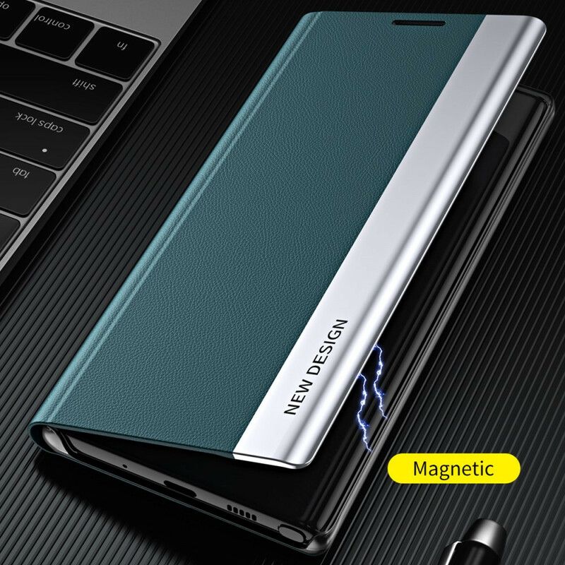 Flip Case Iphone 13 Pro Magnetverschluss Aus Litschi-kunstleder