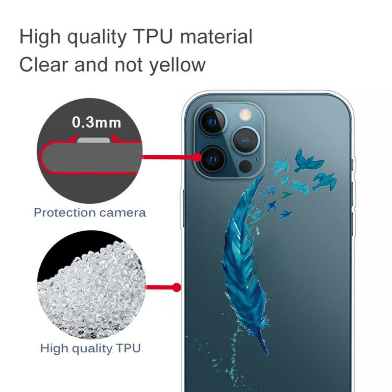 Hülle Für Iphone 13 Pro Schöne Blaue Feder