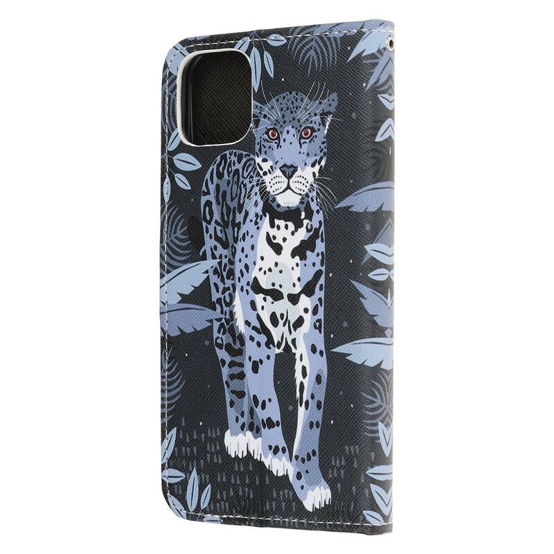 Lederhüllen Iphone 13 Pro Handyhülle Leopard Riemchen