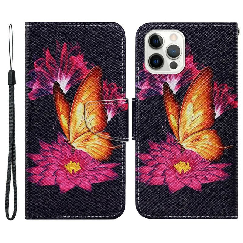 Lederhüllen Iphone 13 Pro Handyhülle Schmetterling Und Lotus