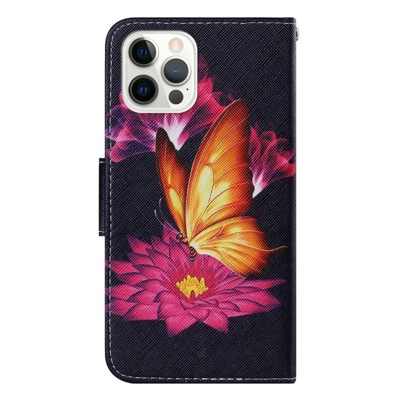 Lederhüllen Iphone 13 Pro Handyhülle Schmetterling Und Lotus