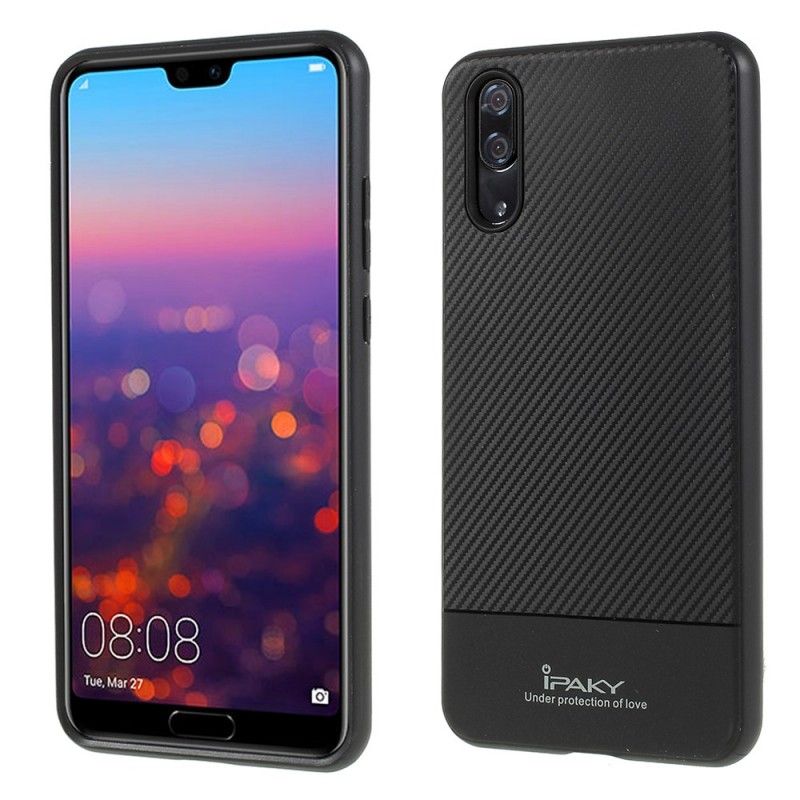 Hülle Huawei P20 Schwarz Ipaky Kohlefaser