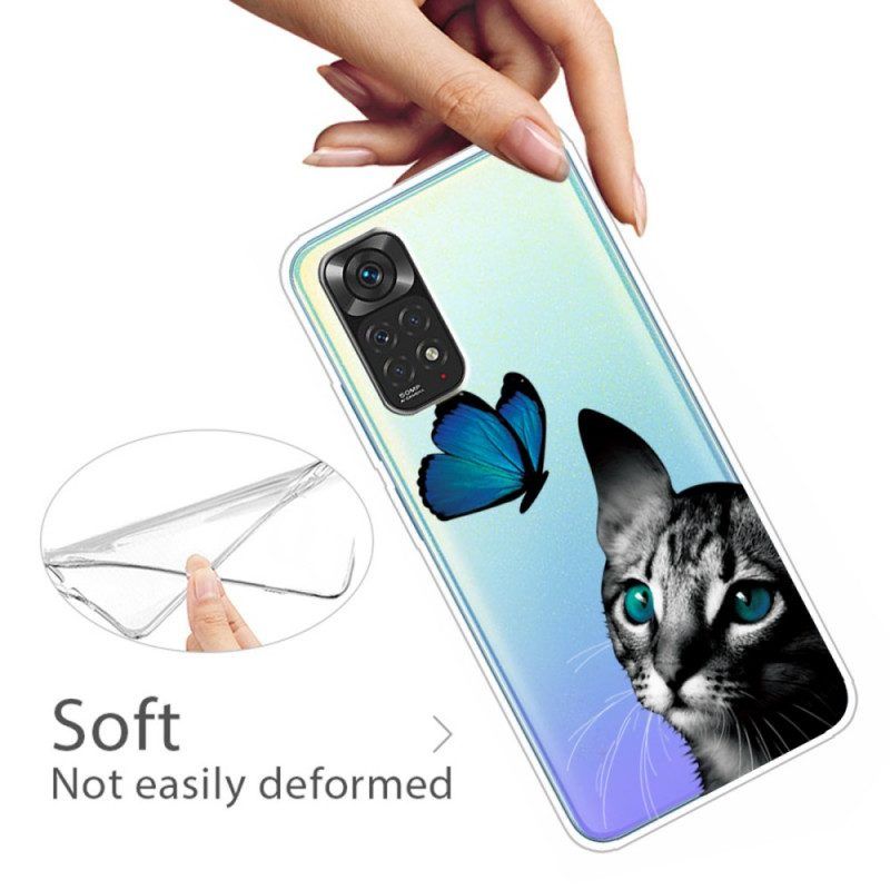 Handyhülle Für Xiaomi Redmi Note 11 Pro / 11 Pro 5G Katze Und Schmetterling