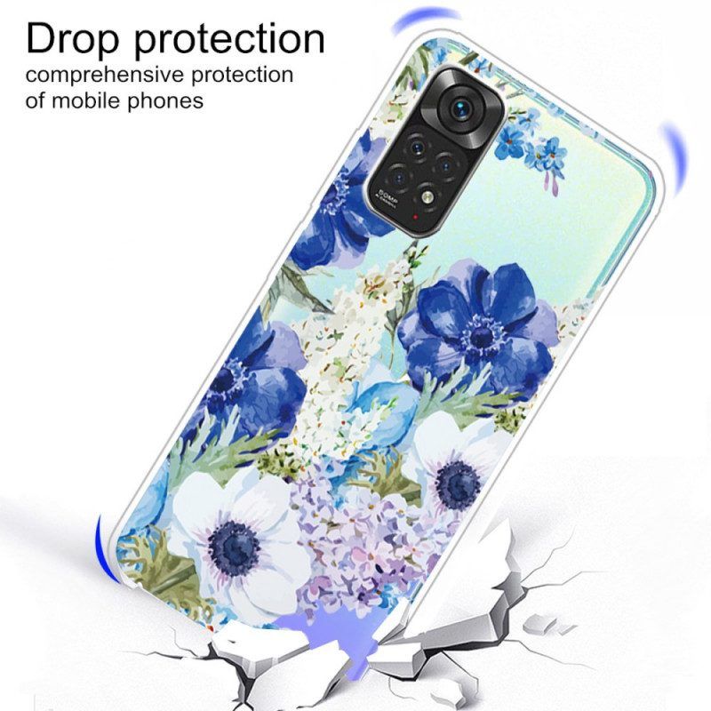 Hülle Für Xiaomi Redmi Note 11 Pro / 11 Pro 5G Aquarellblaue Blumen