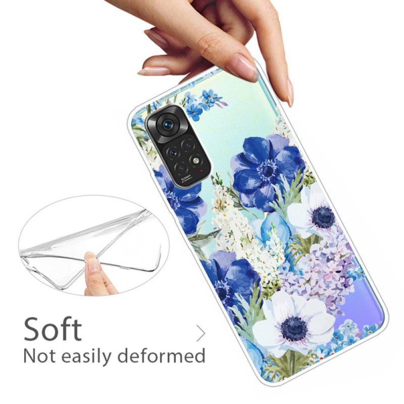 Hülle Für Xiaomi Redmi Note 11 Pro / 11 Pro 5G Aquarellblaue Blumen