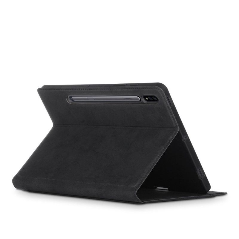 Case Samsung Galaxy Tab S7 Plus Schwarz Business-Ledereffekt