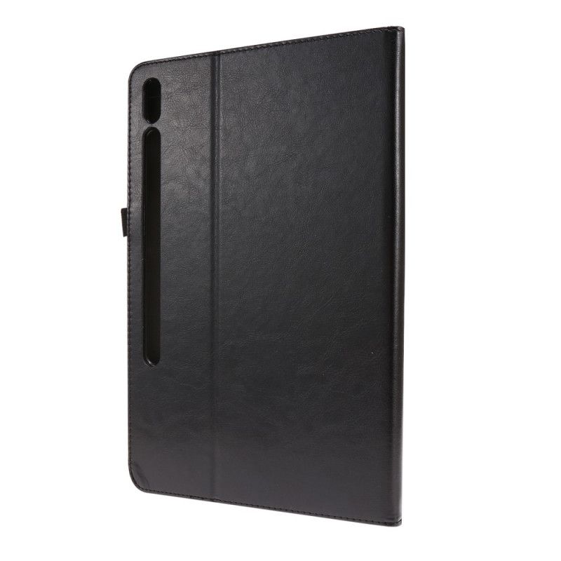 Case Samsung Galaxy Tab S7 Plus Schwarz Handyhülle Fensterläden Aus Kunstleder