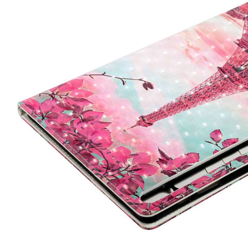 Lederhüllen Samsung Galaxy Tab S7 Plus Floraler Eiffelturm