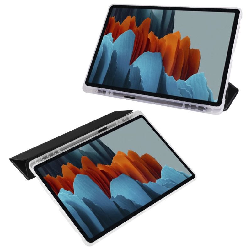 Smart Case Samsung Galaxy Tab S7 Plus Schwarz Aus Silikon Und Kunstleder